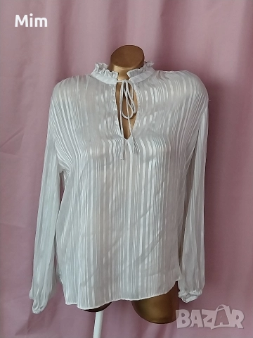 Stradivarius L Блуза с дълъг ръкав цвят екрю , снимка 6 - Блузи с дълъг ръкав и пуловери - 52658297