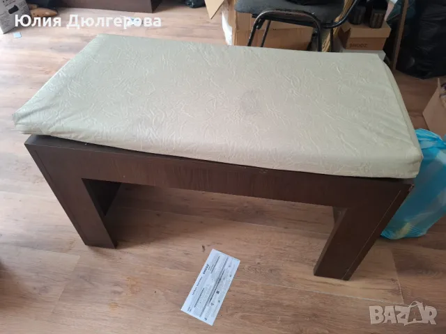 Пейка с кожена тапицерия , снимка 1