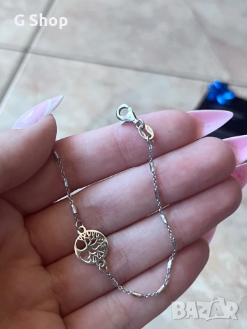 Сребърна гривна сребърна висулка хексаграм маркови с печат , снимка 5 - Бижутерийни комплекти - 52424412