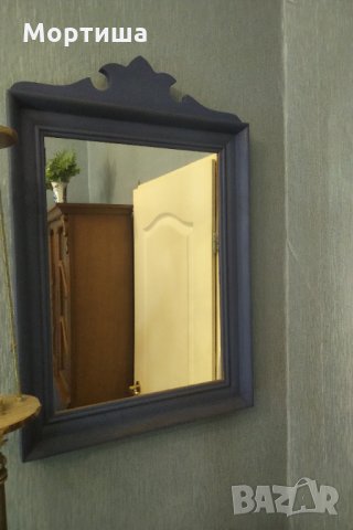 Дървено ретро огледало реновирано , снимка 1 - Огледала - 29919221
