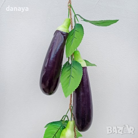 3532 Връзка изкуствен патладжан за декорация, снимка 3 - Декорация за дома - 39532653