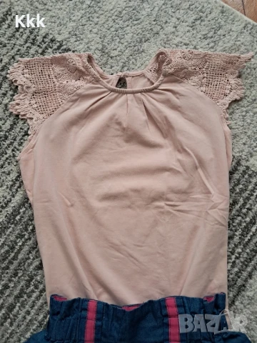 Рокля, поличка и тениска , снимка 2 - Детски рокли и поли - 50739115