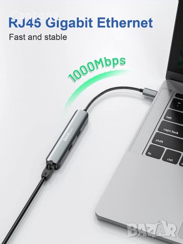 Dockteck USB C хъб, HyperExtended 5-в-1 докинг, 4K 60Hz HDMI, 3хUSB 3.0, снимка 3 - Други - 35109111