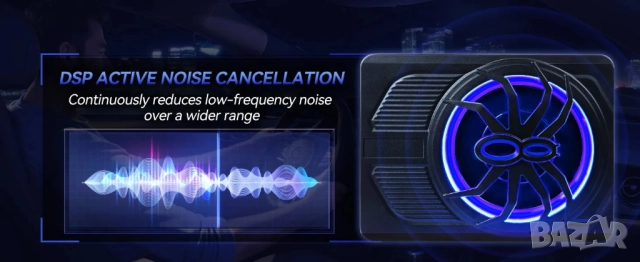 Компактен 10” автомобилен 800W(peak) активен субуфер със синя амбиентна подсветка , снимка 7 - Аксесоари и консумативи - 52822465