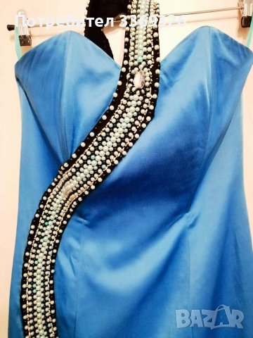 Тюркоазена бутикова рокля - Италия 🇮🇹, снимка 9 - Рокли - 36695605