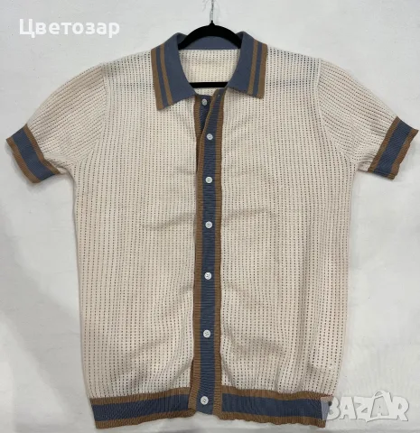 Мъжка плетена риза, снимка 3 - Ризи - 56075692