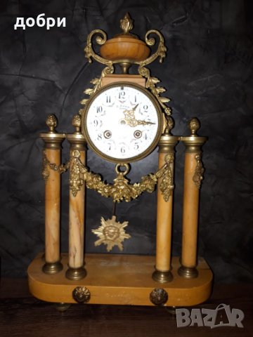 Рядьк уникално красив френски мраморен часовник от началото на 19 век , снимка 3 - Антикварни и старинни предмети - 29205641