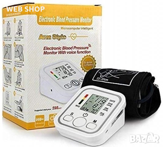 Дигитален LED апарат за измерване на кръвно налягане  с USB вход
