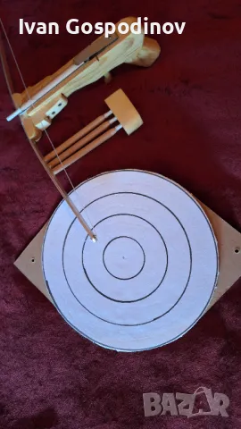 Саморъчно направен детски арбалет - с мишена и три стрели, снимка 11 - Други - 48278251
