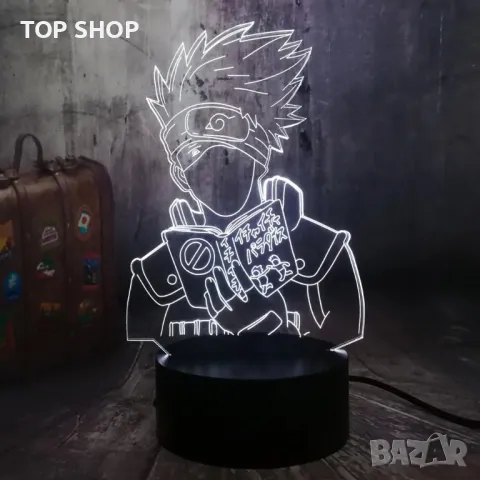 3D аниме LED Нощна лампа,3 различни Аниме героя, с интелигентно сензорно дистанционно управление, снимка 5 - Лед осветление - 48486975