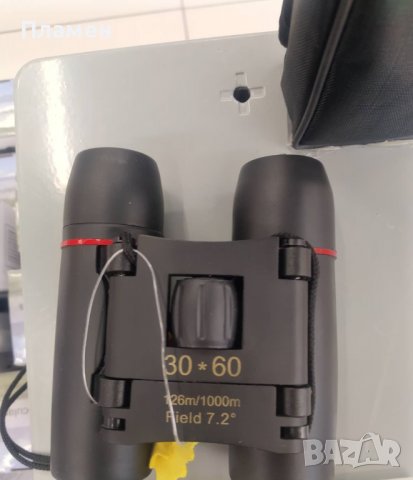 Бинокъл 30х60 126м./1000м. Field 7,2 градуса Размери 8х9х10х3,5 см, снимка 2 - Екипировка - 36977984