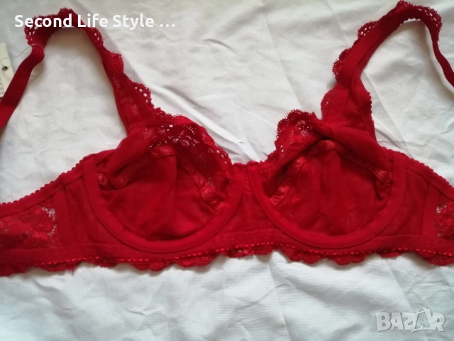 75B нов червен дантелен сутиен , снимка 11 - Бельо - 52921968