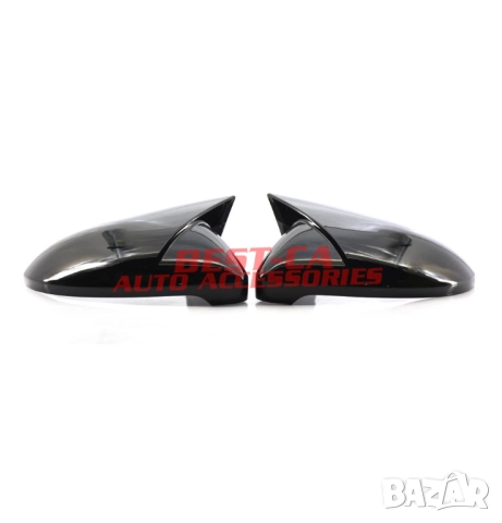 Капаци за огледала със щипки черен пиано лак Batman Style подходящи за Volkswagen Golf Mk7 2013-2019, снимка 4 - Аксесоари и консумативи - 52926611