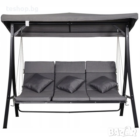 Градинска люлка 3 местна сива лукс колекция ПРОМОЦИЯ, снимка 3 - Градински мебели, декорация  - 50921129