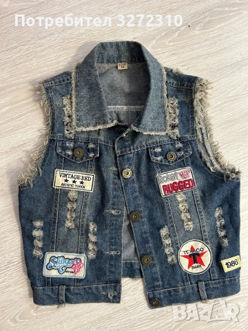 Дамско дънково яке без ръкав ( дънково елече ), снимка 3 - Елеци - 44916182