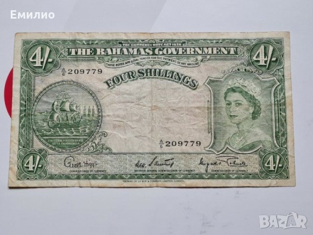 BAHAMAS 🇧🇸  4 Shillings 1953  rare