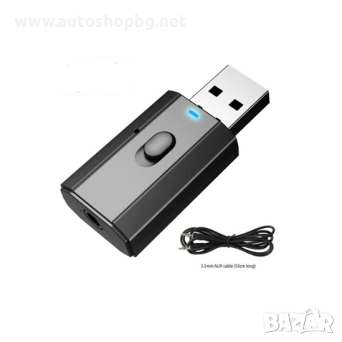 Wireless USB Transmitter and Receiver - безжичен аудио приемник и предавател с 3.5 мм аудио жак (чер