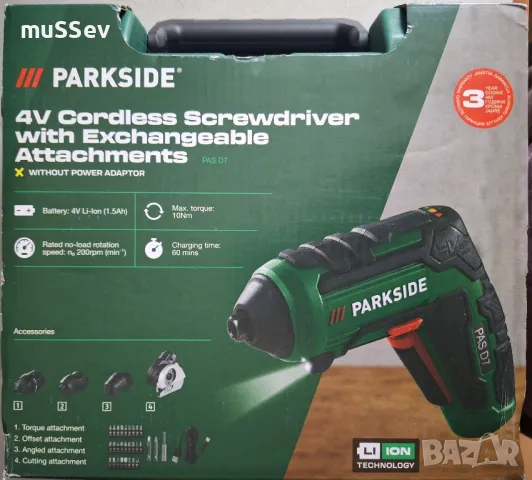 акумулаторна отвертка със сменяеми накрайници на Парксайд 4V чисто нова!