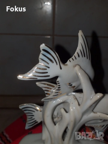 Уникална и много рядка фигура статуетка риби - порцелан, снимка 2 - Антикварни и старинни предмети - 53279422