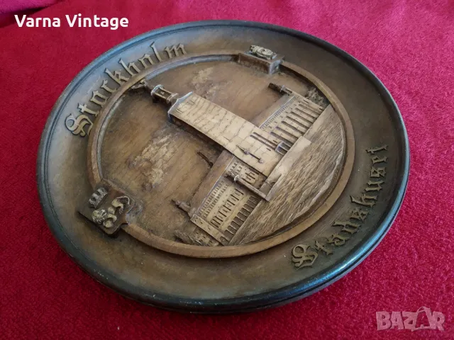 Красива дървена чиния STADSHUSET STOCKHOLM (Кметството на Стокхолм). Швеция., снимка 4 - Колекции - 48516794