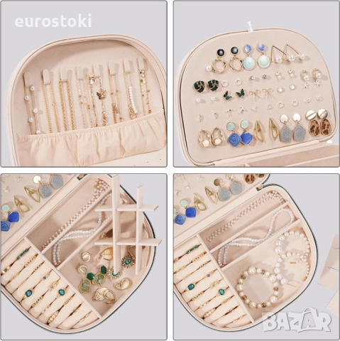 Кутия за бижута ProCase за пътуване, голяма кутия от изкуствена кожа за бижута за жени за пръстени, снимка 5 - Други - 51458433