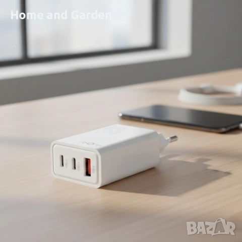 Адаптер - Зарядно устройство KL GO PD71 65W, бързо зареждане, 5 порта, снимка 2 - Други - 54028143