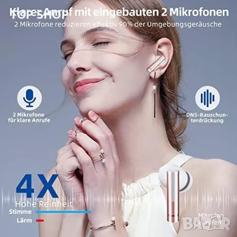 Нови Bluetooth 5.3 слушалки с HD микрофон HiFi стерео звук музика спорт, снимка 3 - Безжични слушалки - 49444823