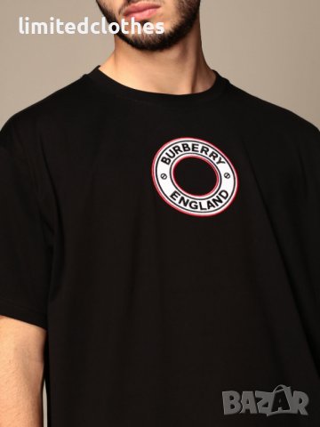 BURBERRY Black Archway Embroidered Circle Logo Мъжка Тениска size S и M, снимка 2 - Тениски - 37901256