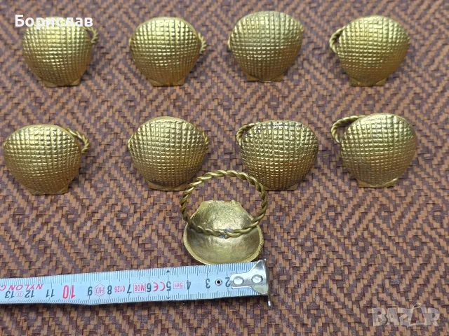 Месингови салфетници за маса - мида, снимка 2 - Аксесоари за кухня - 55867842