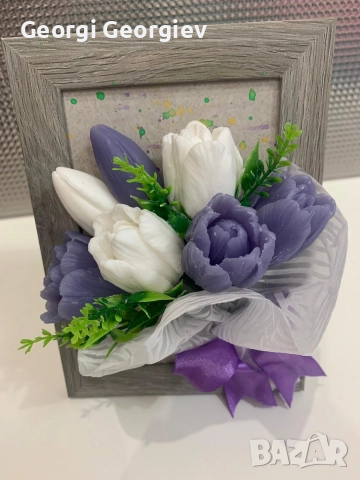 цветя изработени с глицеринов ароматен сапун и Българска роза 🌹 Стара Загора Център ., снимка 4 - Изкуствени цветя - 52838977