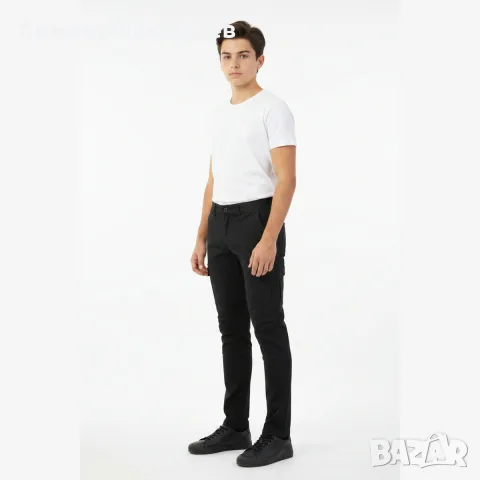 Юношески карго панталон Name It Ryan, Черен