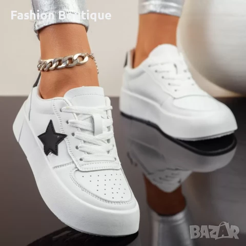 Олекотени дамски маратонки с мека еко кожа, снимка 6 - Маратонки - 51245898