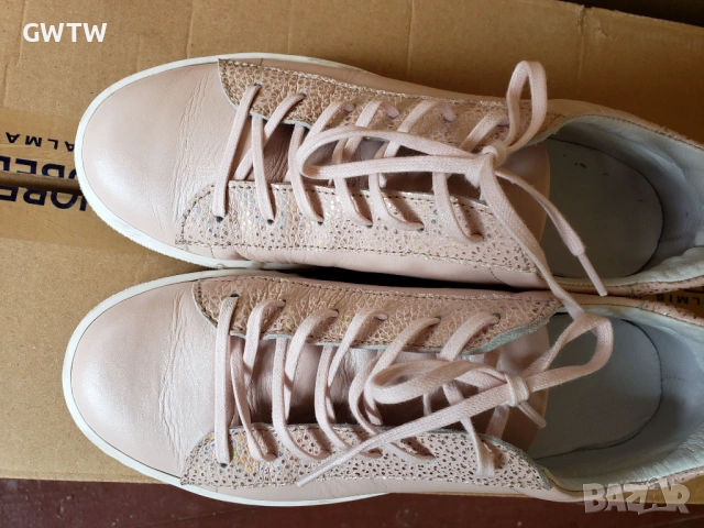 Розови кецове от естествена кожа, снимка 5 - Кецове - 54034703