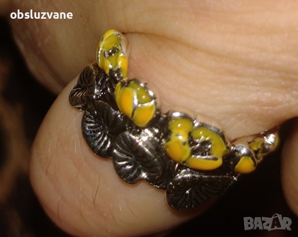 Пръстен Водни лилии, нов, снимка 1