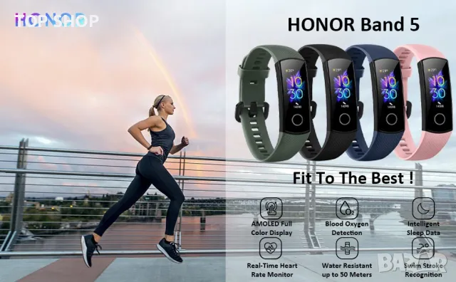Фитнес гривна Honor Band 5, Meteorite Black, снимка 4 - Смарт часовници - 48788745