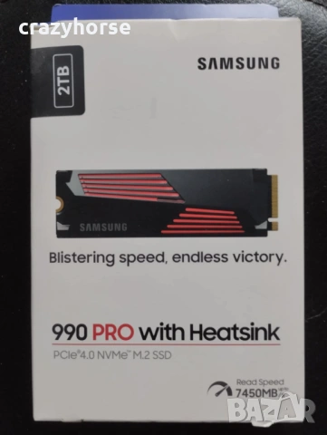 Нов неразпечатван SSD NVMe 2TB Samsung 990 Pro (MZ-V9P2T0CW)