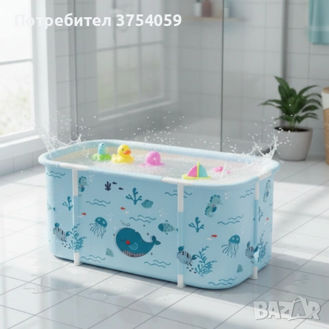 Сгъваема преносима вана XXL с възглавница и топлоизолация – Комфорт и удобство в малката баня