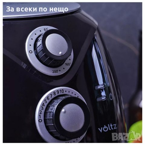 ✨Фритюрник с горещ въздух Air Fryer Voltz/Rosberg V51980C, 1600W, 2.6 литра, 80°C~200°C, Таймер, снимка 4 - Фритюрници - 40430537