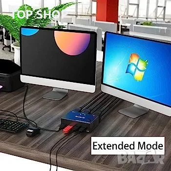 KVM Switch HDMI 2 Port 4K@30Hz Switcher за 2 компютъра, снимка 2 - Друга електроника - 48723896