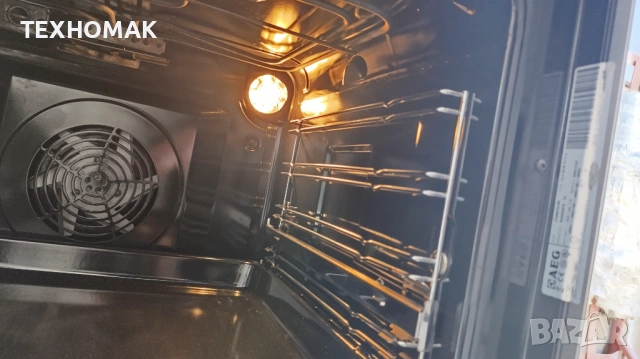 Свободностояща фурна AEG  с керамичен плот,  инокс широка 60 см. пуш бутони , снимка 7 - Печки, фурни - 54230522