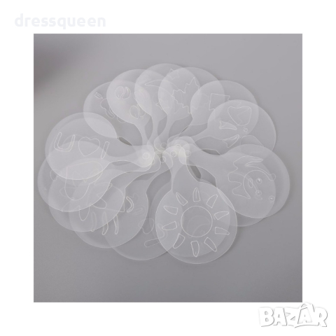 1783 Шаблони за декорация на кафе, мляко и капучино - 16 бр., снимка 3 - Други - 44572672