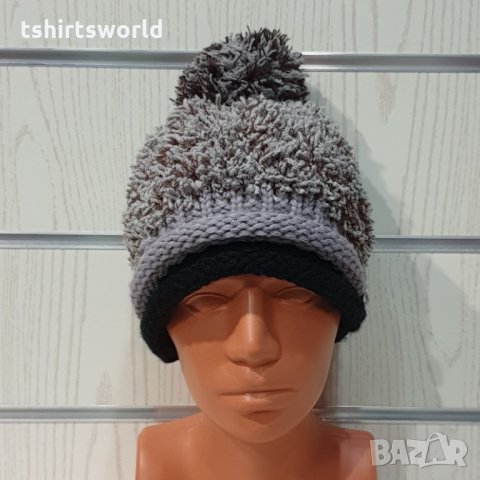 Нова зимна рошава шапка с пух/помпон, снимка 2 - Шапки - 35502463