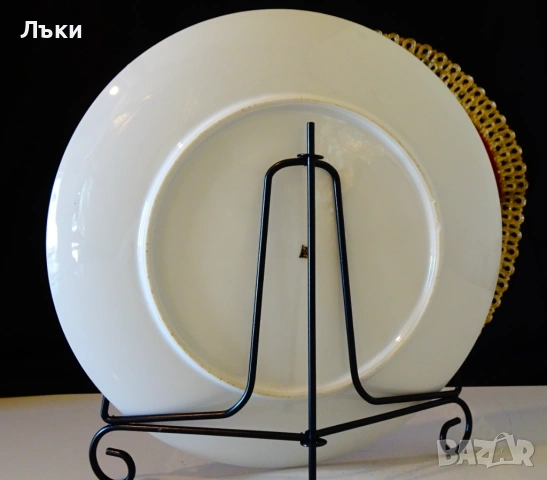 Чиния,плато японски порцелан Satsuma Kazan 23 см.,злато. , снимка 5 - Антикварни и старинни предмети - 54151597