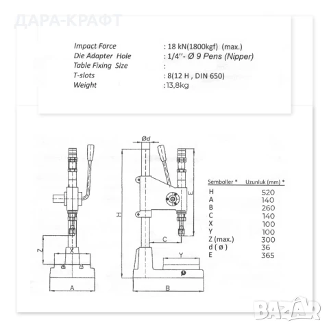 Професионална ударна преса STAR -Комбинирана за копчета, капси, рапиди, снимка 3 - Други инструменти - 50447909