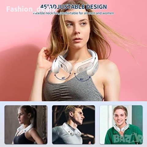 Нов 360° Охлаждащ Вентилатор Grarg за Врат, 3 Скорости, USB 4000mAh, снимка 7 - Друга електроника - 42648055