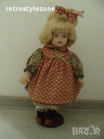 № 6463 стара порцеланова кукла   - със стойка  - височина 40 см , снимка 5 - Други ценни предмети - 37757970