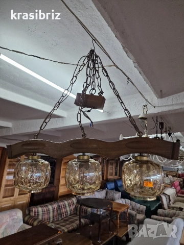 Абажур-Дърво -Стъкло-внос от Германия! , снимка 2 - Лампи за таван - 54343092