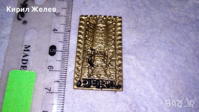 ПОЗЛАТЕНА МЕТАЛНА ФИГУРКА АРТ ВИСУЛКА ТРАДИЦИОНЕН ФОЛКЛОРЕН СУВЕНИР от ПЕРУ МИТОЛОГИЯ ИНКИ 34577