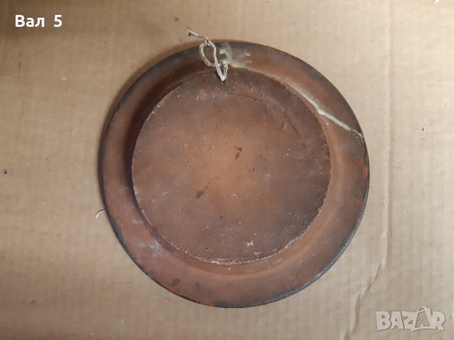 Стара глинена чиния за стена Царство България , керамика, снимка 3 - Антикварни и старинни предмети - 40109503
