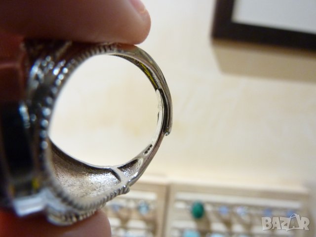 Масивен пръстен снежинков обсидиан №582, снимка 6 - Пръстени - 42746668